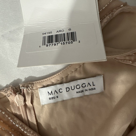 NWT Mac Duggal [ 6 ] 94195 Asymmetrical Scallop Hem Embellished Dress Rose J1867 - Picture 8 of 16